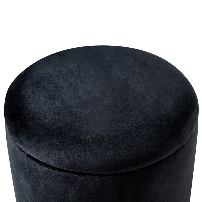 Beliani - WENONA - Opbergpoef - Zwart - Fluweel