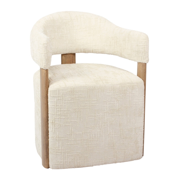 DÉJA Living - Eetkamerstoel Beige|Walnoot Stof - Niva - Set van 2