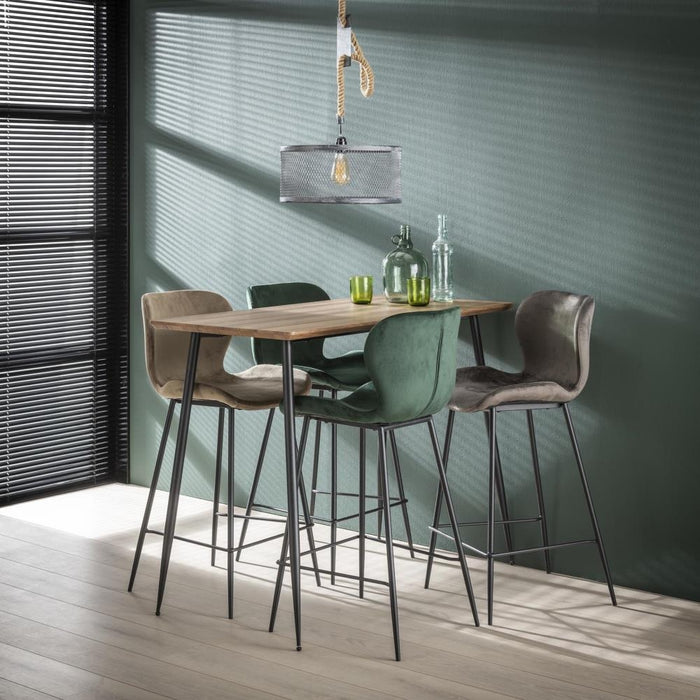 Giga Meubel - Barstoel Champagne Velvet - Ronde Buis - Set van 4