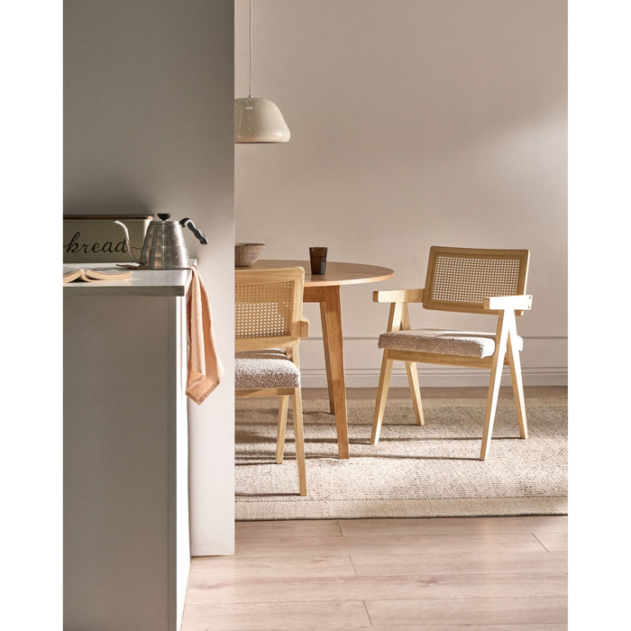 Beliani-AVA-Eetkamerstoelen set van 2-Lichtbruin|Taupe-Rubberhout