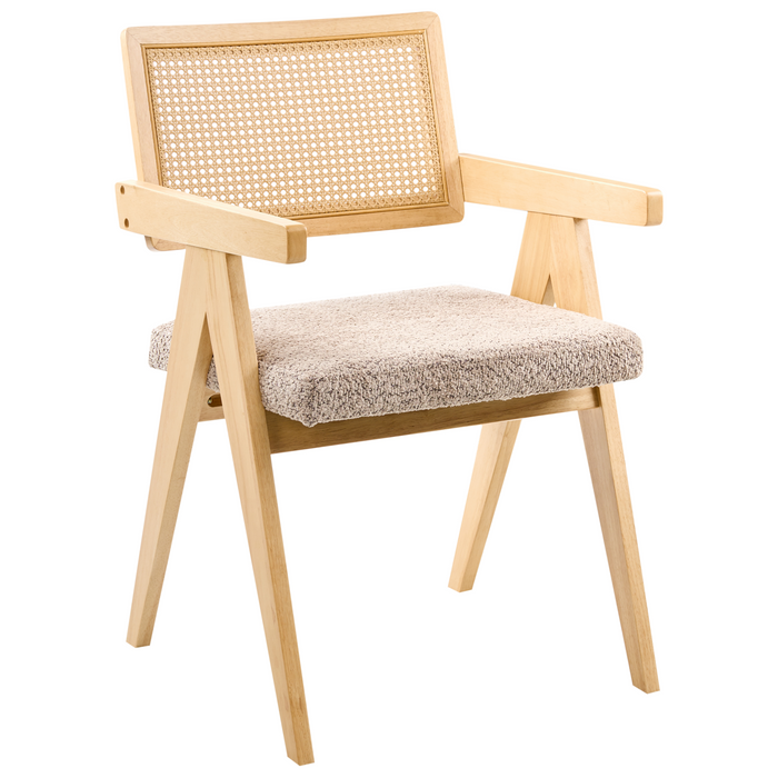 Beliani-AVA-Eetkamerstoelen set van 2-Lichtbruin|Taupe-Rubberhout