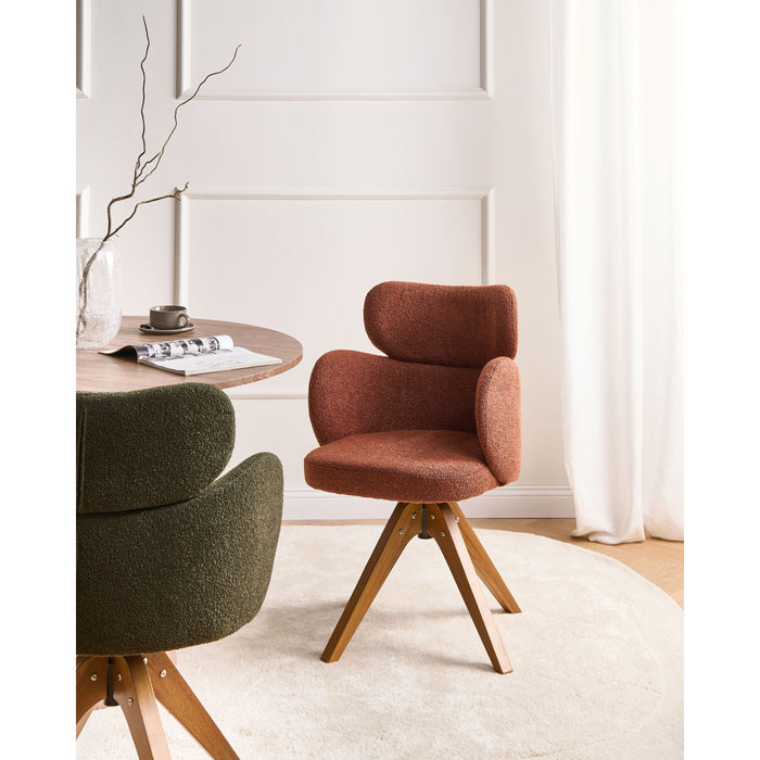 Beliani - MARCY - Eetkamerstoel - Oranje - Bouclé