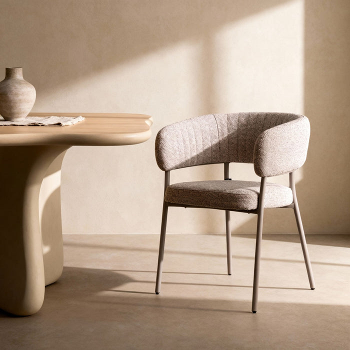 DÉJA Living - Eetkamerstoel Taupe Stof - Malilla - Set van 2