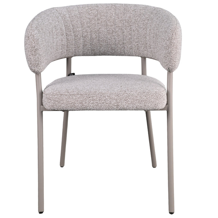 DÉJA Living - Eetkamerstoel Taupe Stof - Malilla - Set van 2