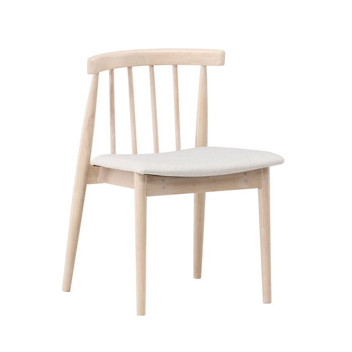 Fjôrd - Eetkamerstoel Whitewash Rubberhout - Flora - Set van 2