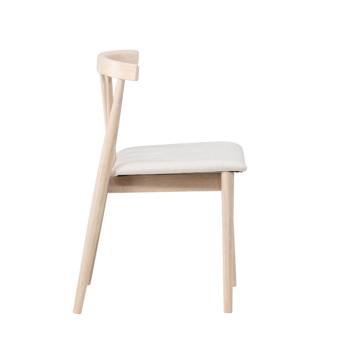 Fjôrd - Eetkamerstoel Whitewash Rubberhout - Flora - Set van 2