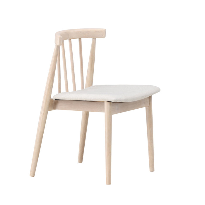 Fjôrd - Eetkamerstoel Whitewash Rubberhout - Flora - Set van 2