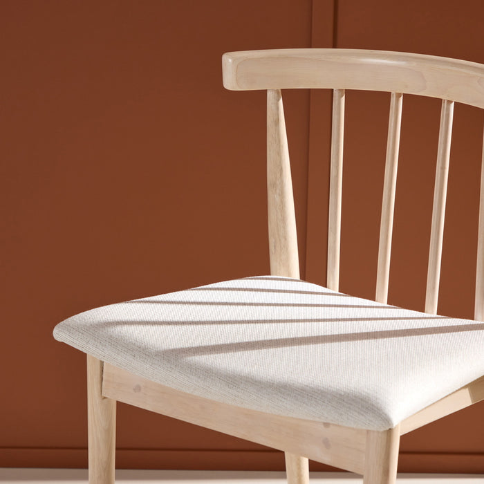 Fjôrd - Eetkamerstoel Whitewash Rubberhout - Flora - Set van 2