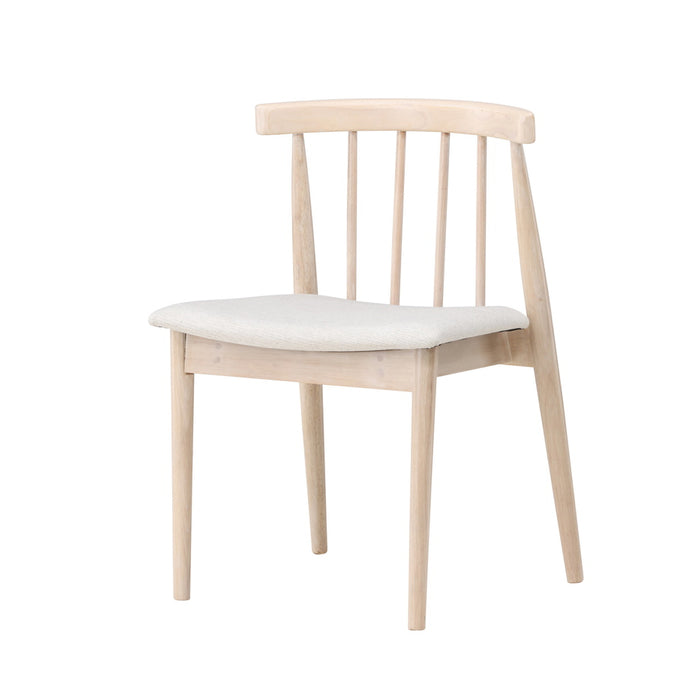 Fjôrd - Eetkamerstoel Whitewash Rubberhout - Flora - Set van 2