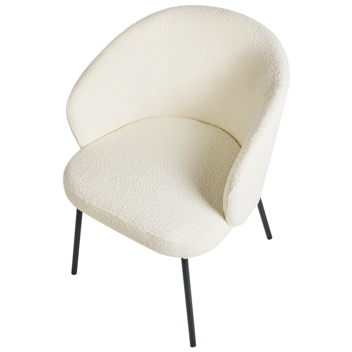 Beliani - LUDDEN - Eetkamerstoel set van 2 - Lichtbeige - Bouclé