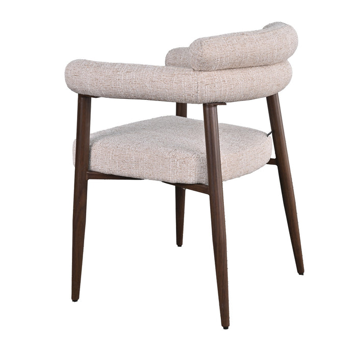 DÉJA Living - Eetkamerstoel Beige|Walnoot Stof - Lidingö - Set van 2