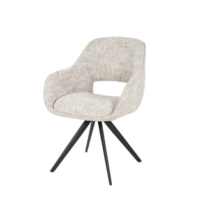 Giga Meubel - Eetkamerstoel Off-White - Draaibaar - Spring - Set van 2