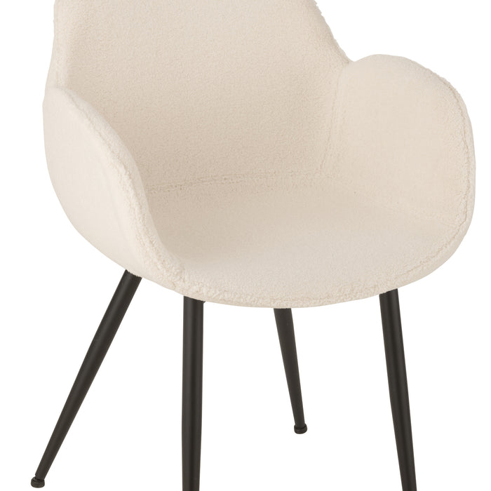 J-Line stoel - stof|metaal - wit