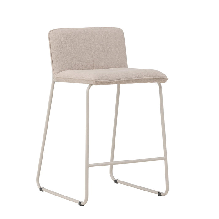 Fjôrd - Barstoel Beige Bouclé - Bisbee - Set van 2