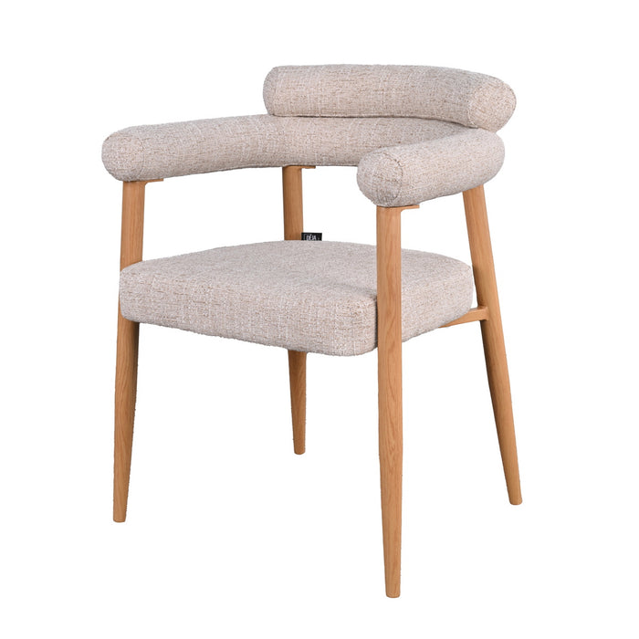 DÉJA Living - Eetkamerstoel Beige|Naturel Stof - Lidingö - Set van 2