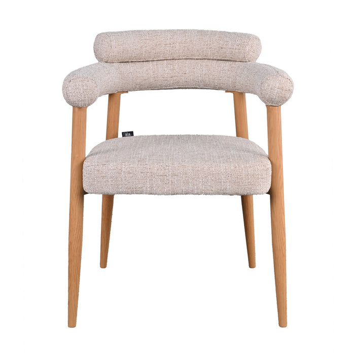DÉJA Living - Eetkamerstoel Beige|Naturel Stof - Lidingö - Set van 2