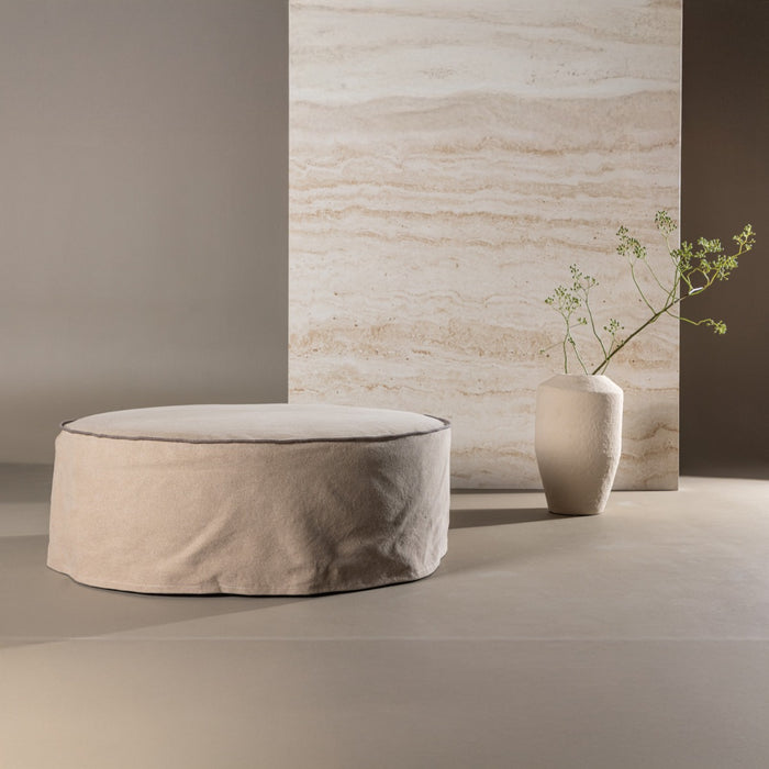 Fjôrd - Ottoman Bruin Stof - 101x101x37cm - Vindö