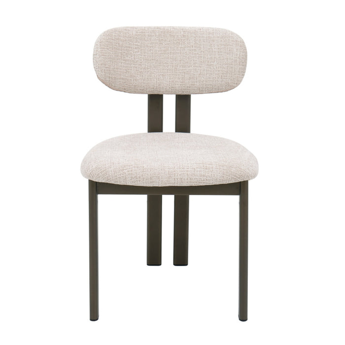 Giga Meubel - Eetkamerstoel Beige|Brons - 51x53x81cm - Noor