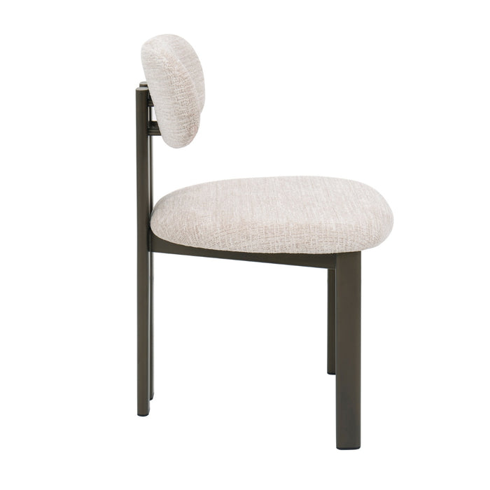 Giga Meubel - Eetkamerstoel Beige|Brons - 51x53x81cm - Noor