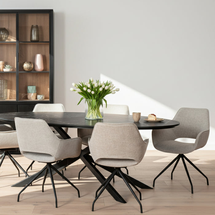 Eetkamerstoel Quito - Grijs -  - 60x84x62cm (BxHxD)