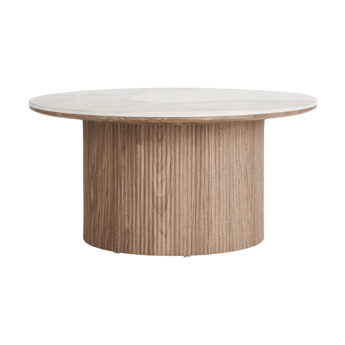 Artichok Ronda Salontafel Met Keramiek Blad Bruin - Ø 80 x 40 cm