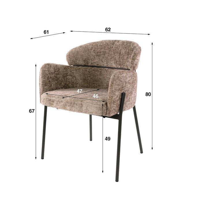 Hoyz Collection - Armstoel Curva Verpakt Per 2 - Hoven Champagne