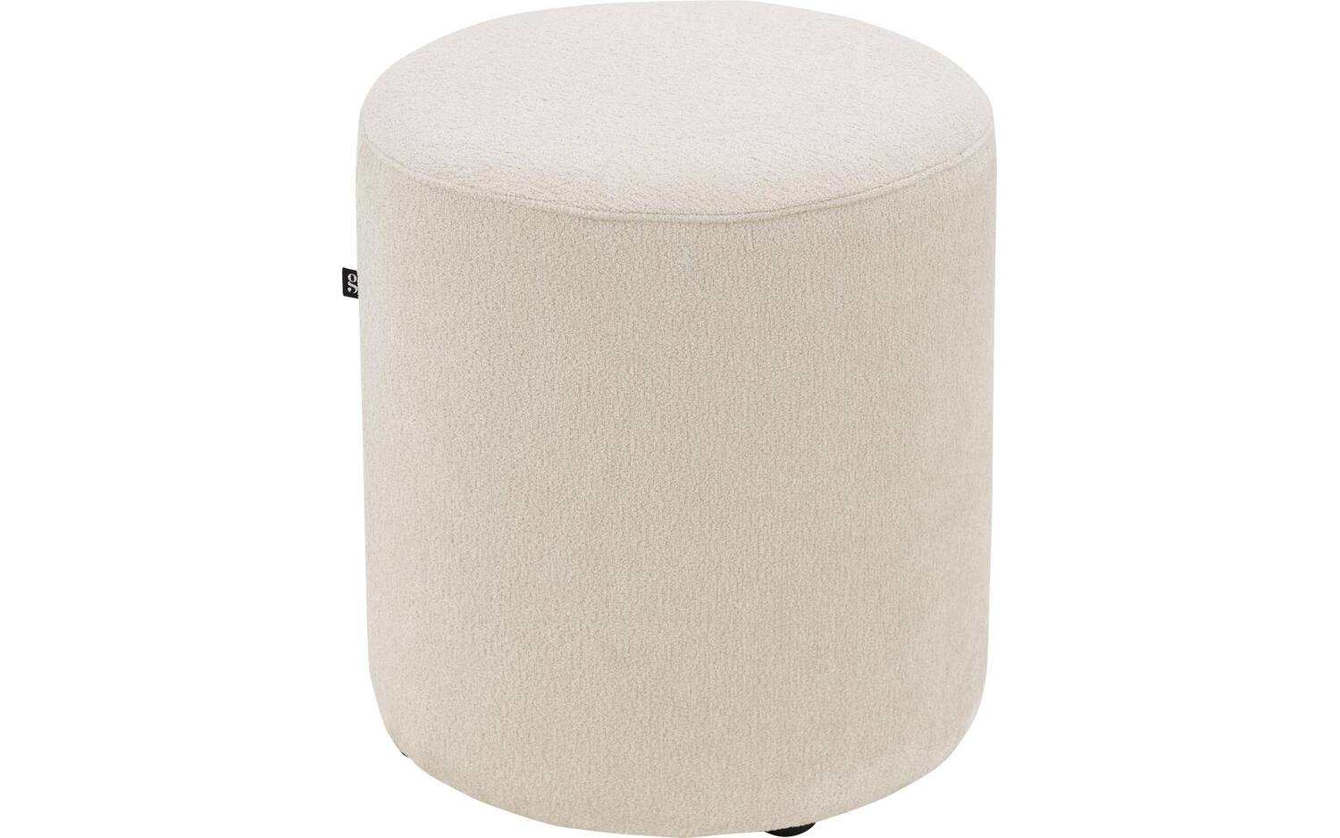 Goossens Poef Arendal in stof fijn geweven pearl