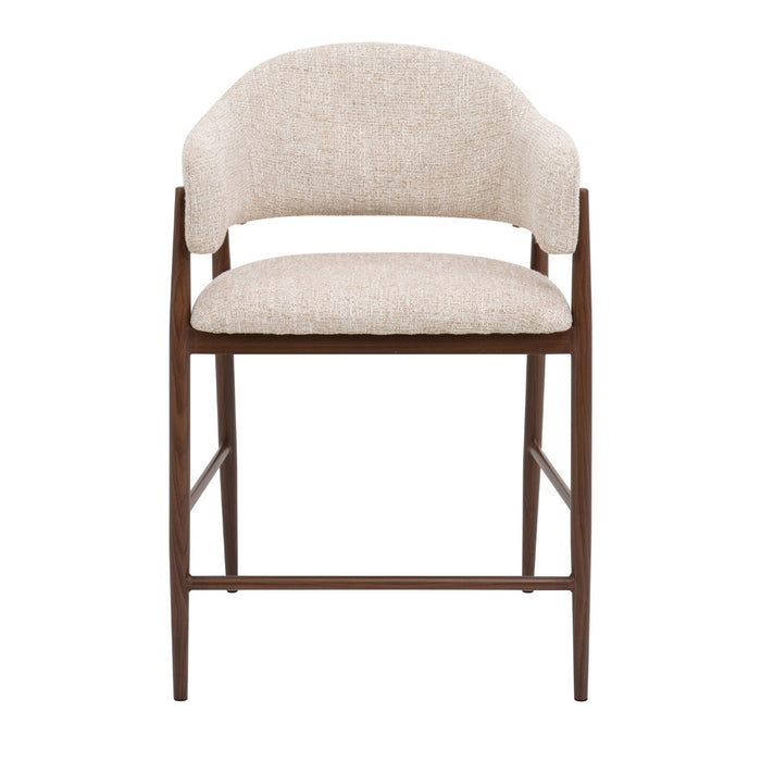 DÉJA Living - Barstoel Beige|Walnoot - Dénia - Set van 2