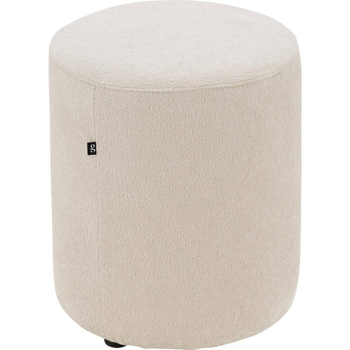 Goossens Poef Arendal in stof fijn geweven pearl