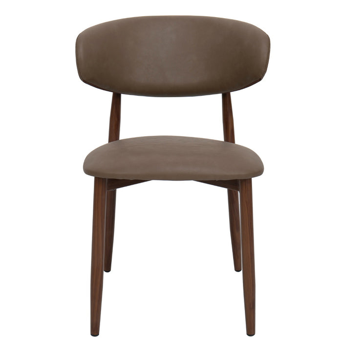 Giga Meubel - Eetkamerstoel Alexia Taupe|Walnoot PU  - Set van 2