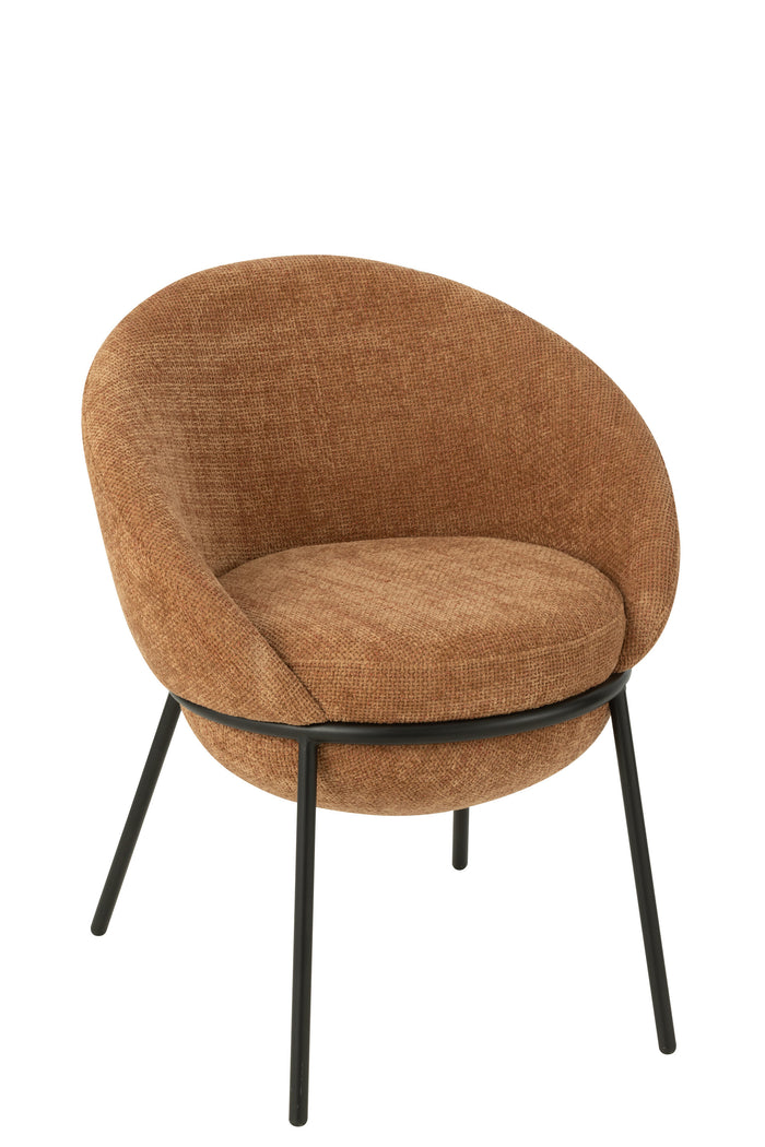 J-Line stoel Dining Chair - ijzer - terracotta|zwart