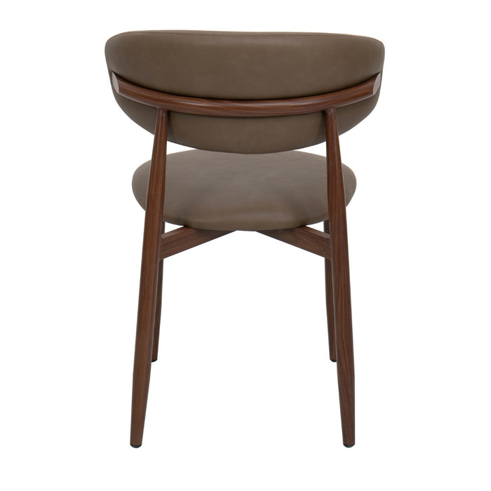 Giga Meubel - Eetkamerstoel Alexia Taupe|Walnoot PU  - Set van 2