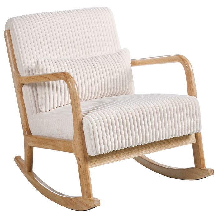 Beliani - SORSELE - Schommelstoel - Wit - Corduroy