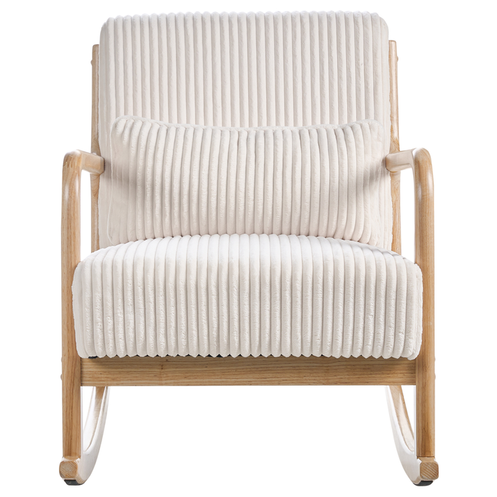 Beliani - SORSELE - Schommelstoel - Wit - Corduroy