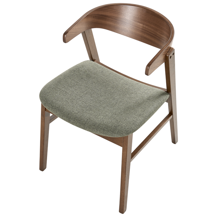 Beliani-LILLY-Eetkamerstoel set van 2-Donkerbruin|Groen-Polyester