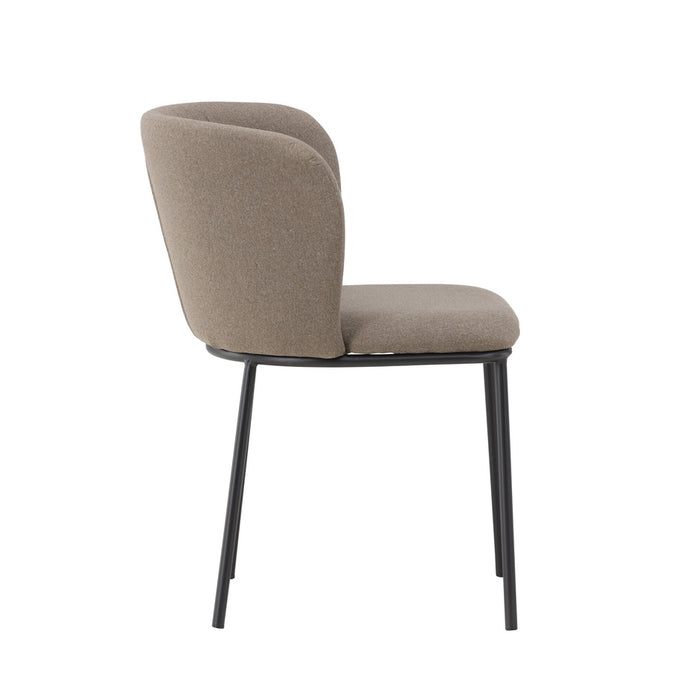 Fjôrd - Eetkamerstoel Bruin Stof - Edina - Set van 2