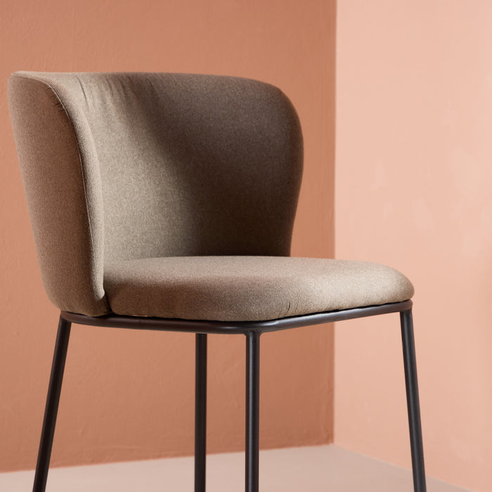 Fjôrd - Eetkamerstoel Bruin Stof - Edina - Set van 2