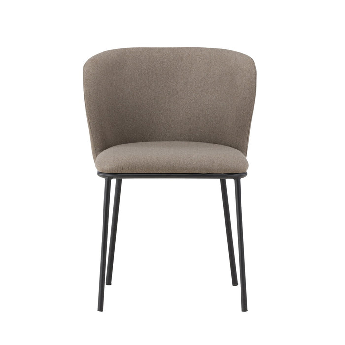 Fjôrd - Eetkamerstoel Bruin Stof - Edina - Set van 2