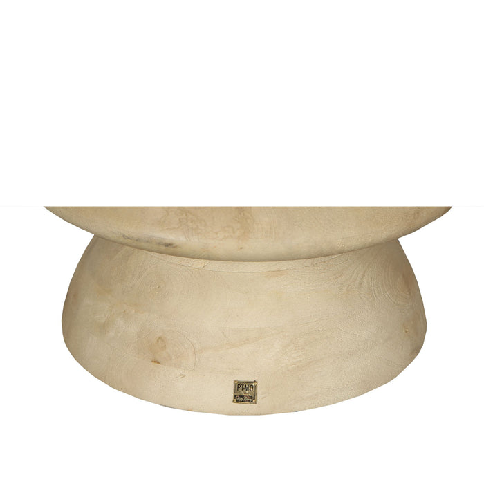 PTMD Callain Natural Mango Wood Coffee Table Marble Top