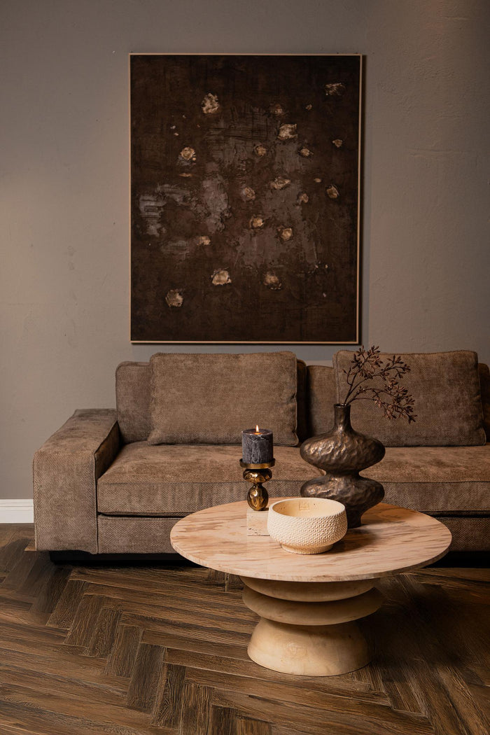 PTMD Callain Natural Mango Wood Coffee Table Marble Top