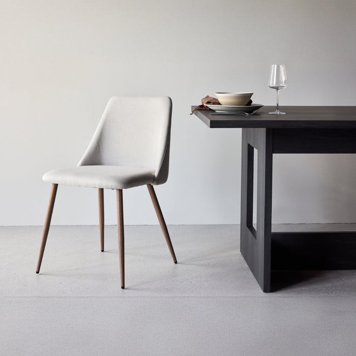 Fjôrd - Eetkamerstoel Beige|Bruin Stof - Night - Set van 2