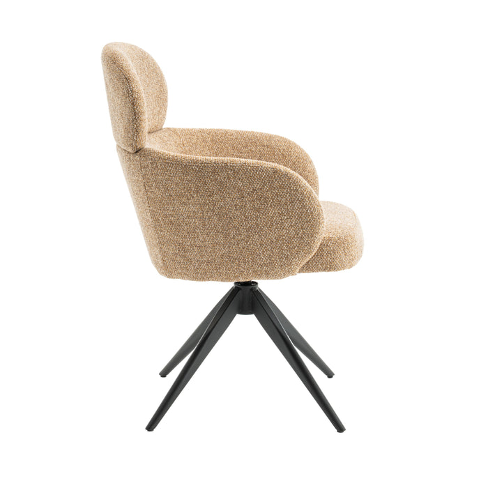 Eetkamerstoel Twin - Geel|Oker|Bruin - Textiel