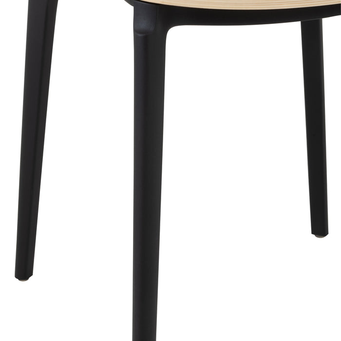 J-Line stoel Basic - kunststof - naturel - 2 stuks