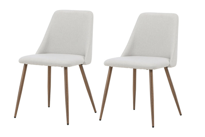 Fjôrd - Eetkamerstoel Beige|Bruin Stof - Night - Set van 2