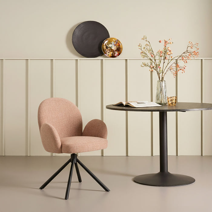 Eetkamerstoel Moon - Bruin|Roze|Terra - Textiel