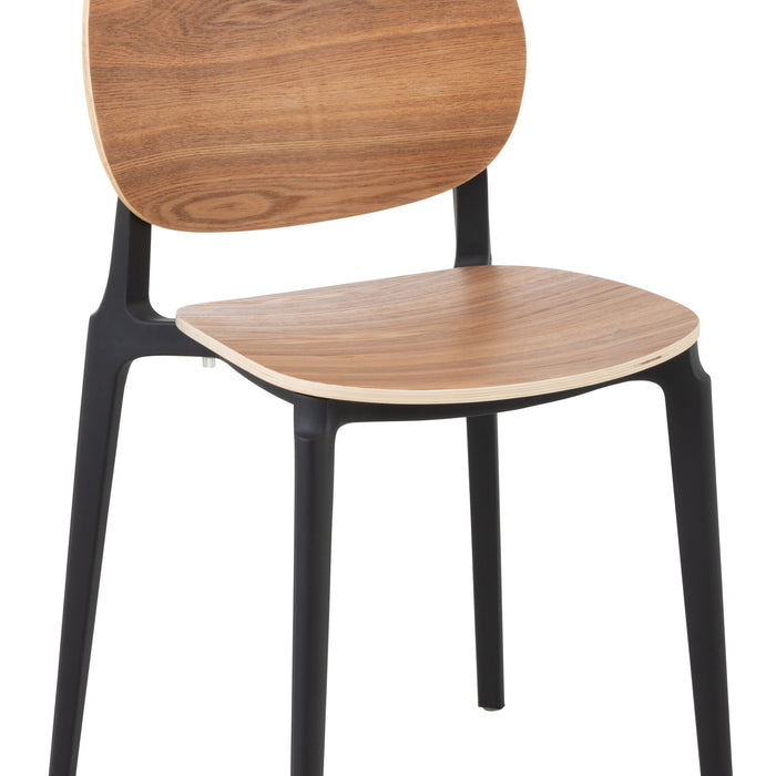 J-Line stoel Basic - kunststof - naturel - 2 stuks