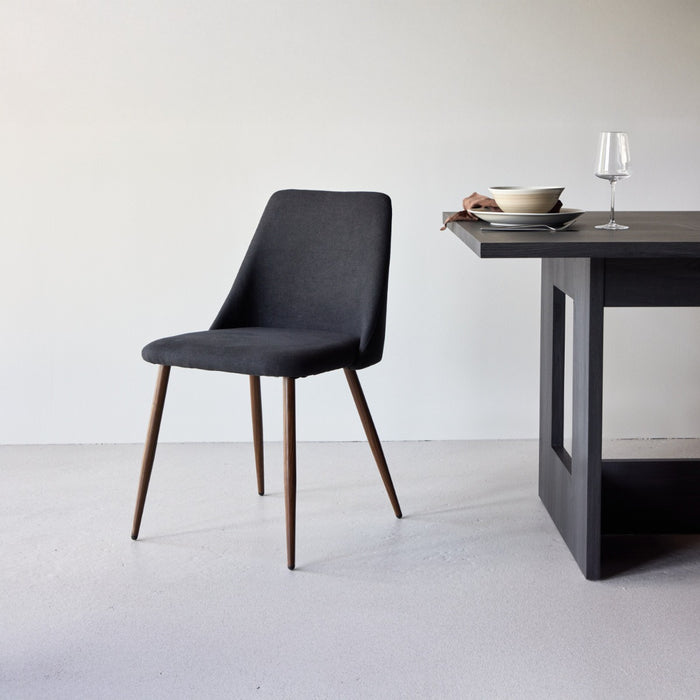Fjôrd - Eetkamerstoel - Zwart Stof - Night - Set van 2