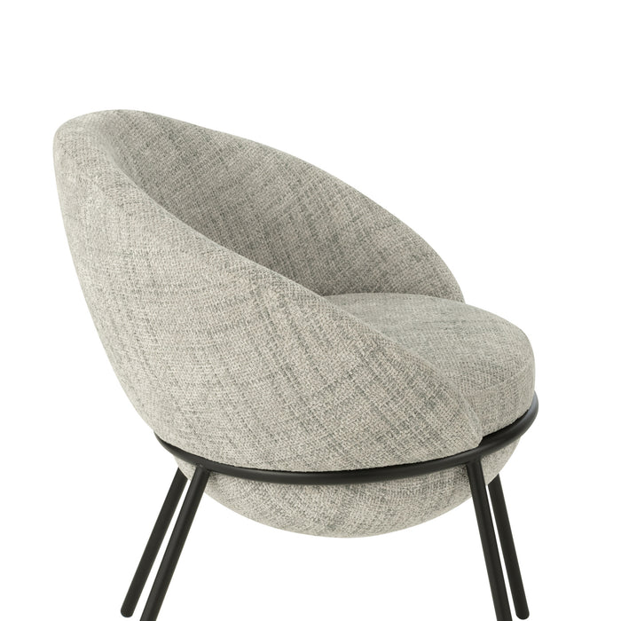 J-Line stoel - ijzer - grijs|zwart