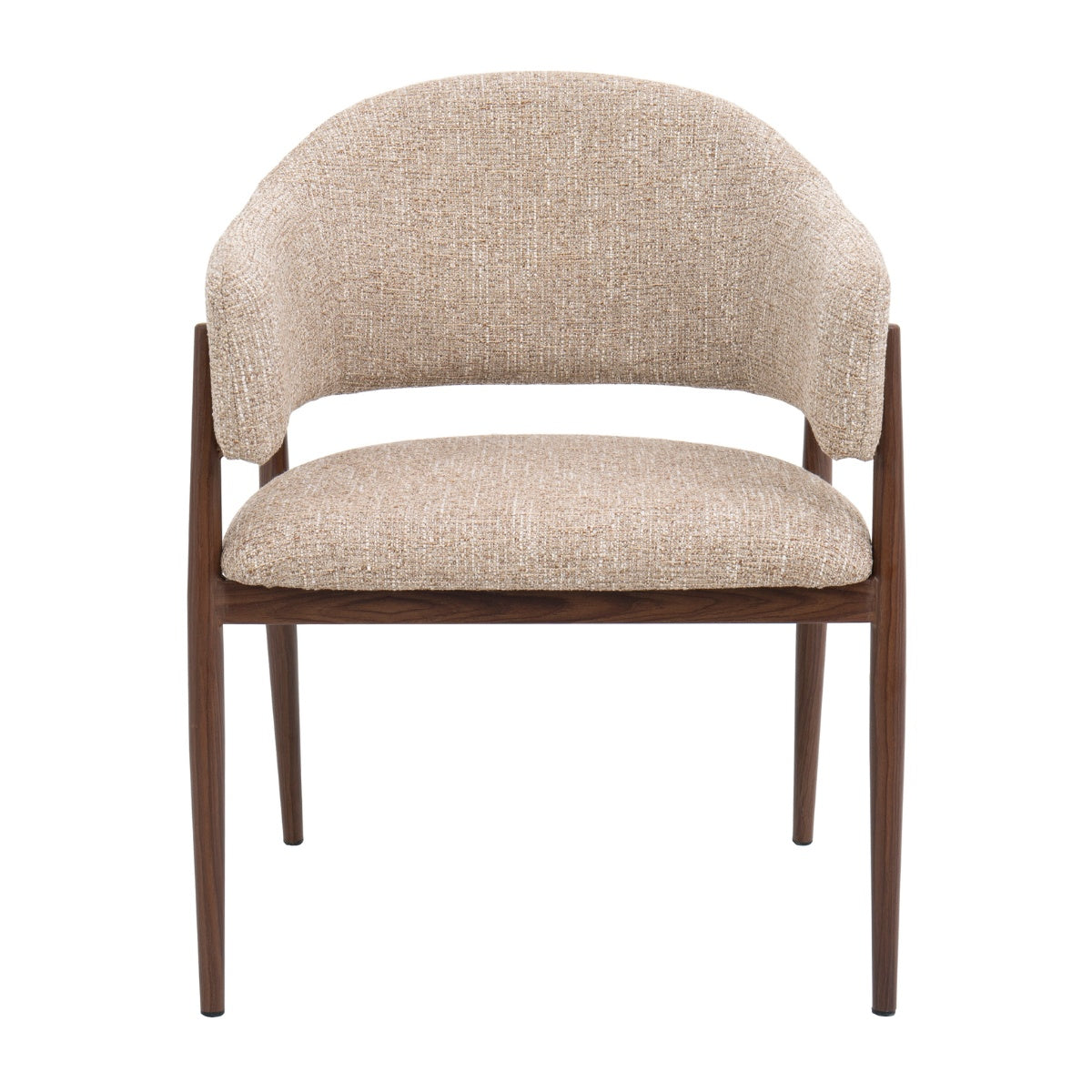 DÉJA Living - Eetkamerstoel Taupe|Walnoot - Dénia - Set van 2