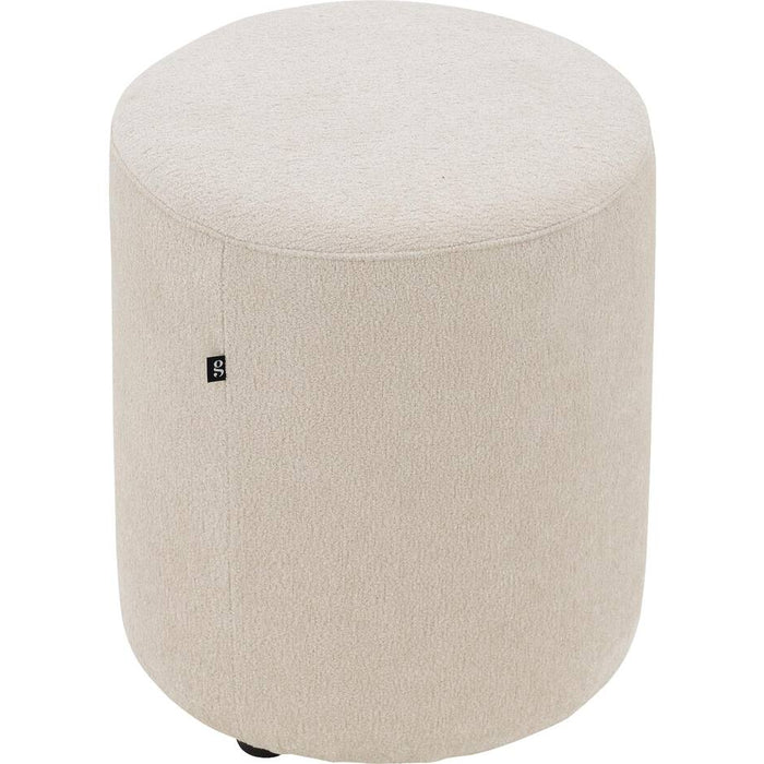 Goossens Poef Arendal in stof fijn geweven pearl